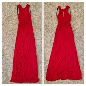 David Meister Floor Length Red Dress